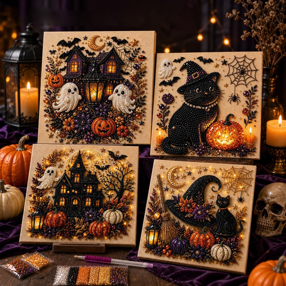 Painting Supplies - Halloween Geist & Kürbis 3D Perlenkunst