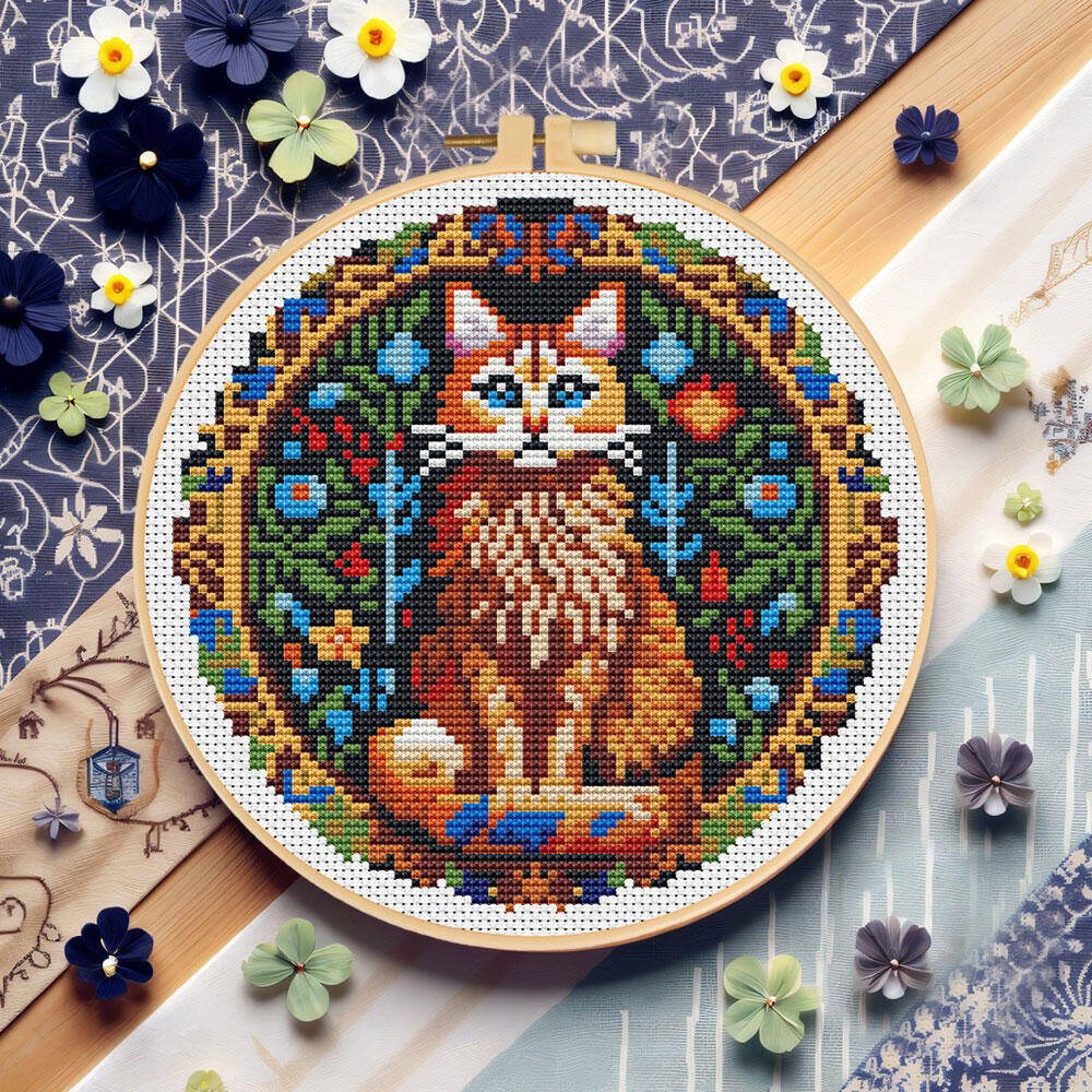 Cotton Embroidery Thread Skeins - DIY Kreuz Stich Katze Tier 11CT