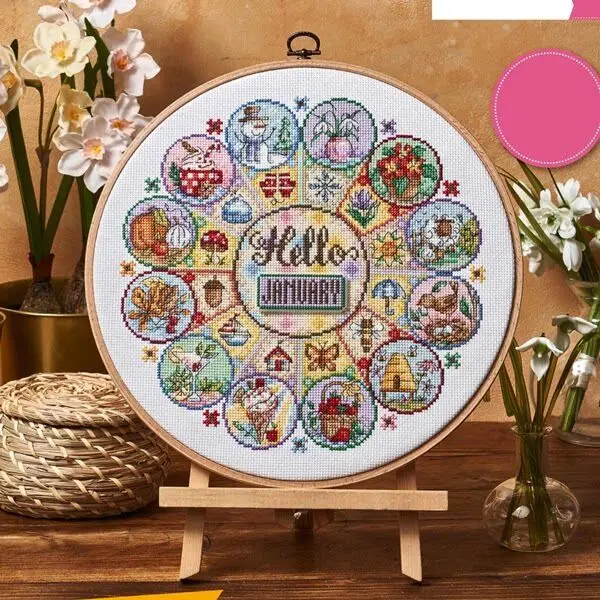 Cross Stitch Stamped Kits Beginners - [CC4270 - Happy Year] DIY Kreuzstich-Set