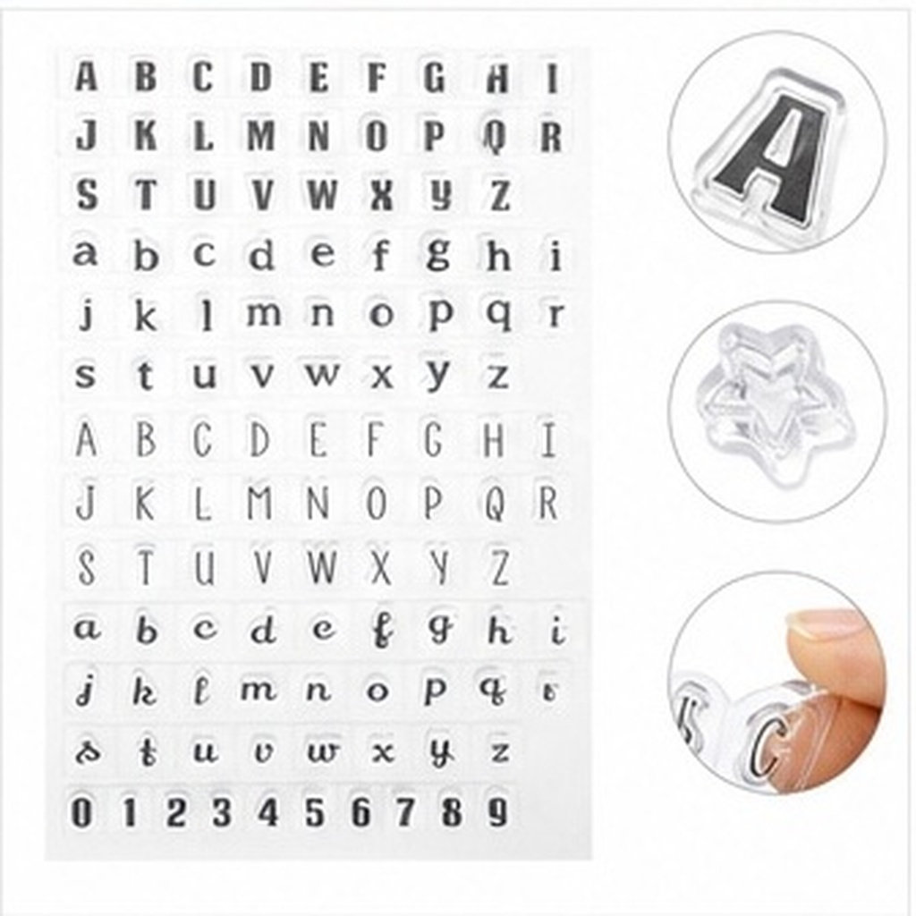 Clear Silicone Stamps For Card Making - 4 Stück transparente Silikon-Alphabet-Stempel, weiches Gummi,