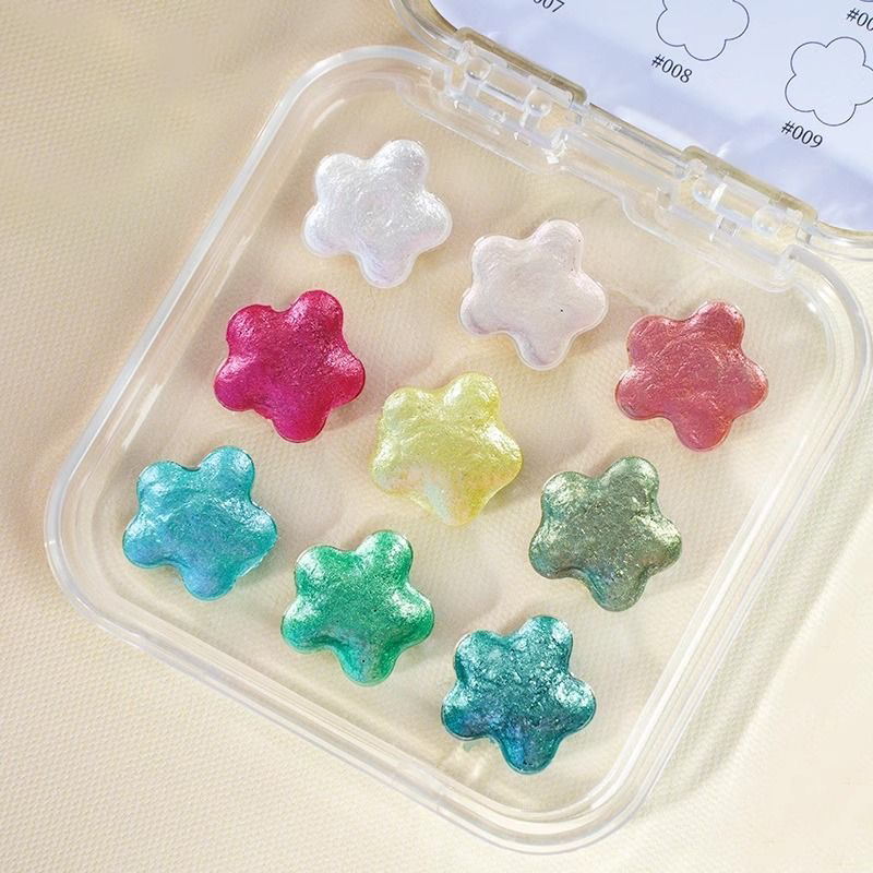 9 Farben Metallic Perlglanz Aq – Watercolor Paint Set Solid Pigment Bewertung und Preis