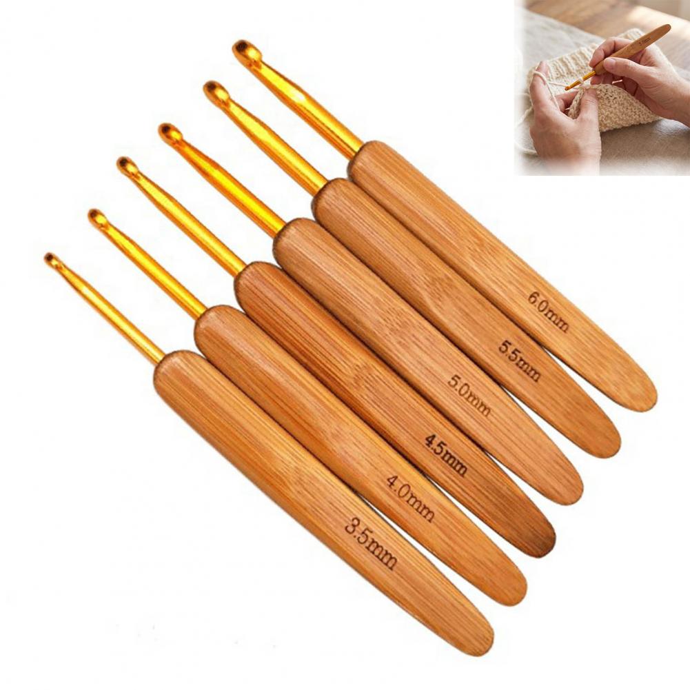 Set mit Häkelnadeln, tragbare  – Wooden Crochet Hooks Ergonomic Handle Bewertung und Preis
