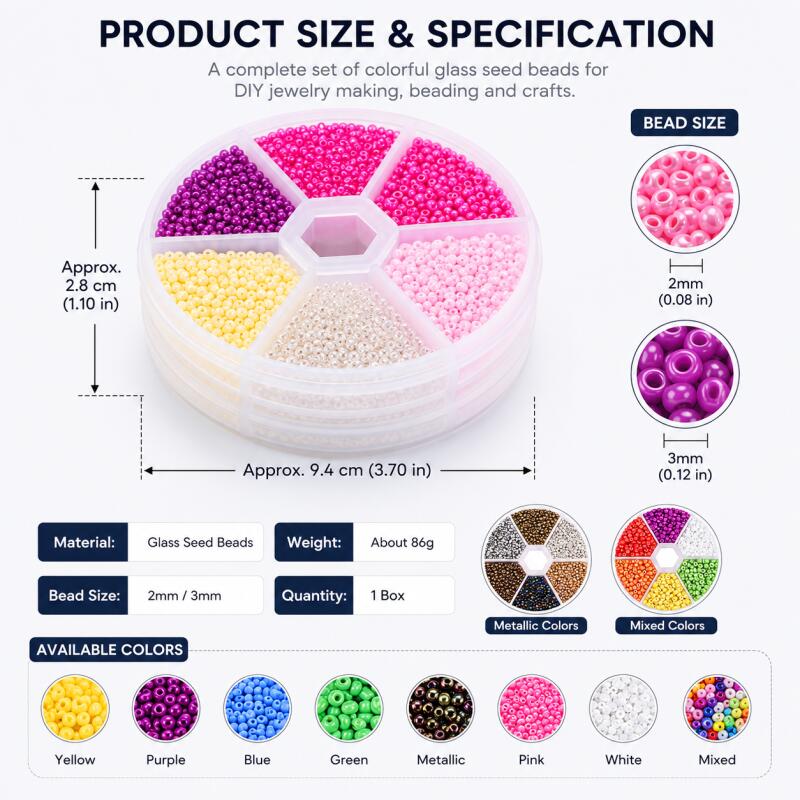 1/2 Box Set 2mm 3mm Charm Glas – Glass Seed Beads 2Mm Jewelry Making Bewertung und Preis