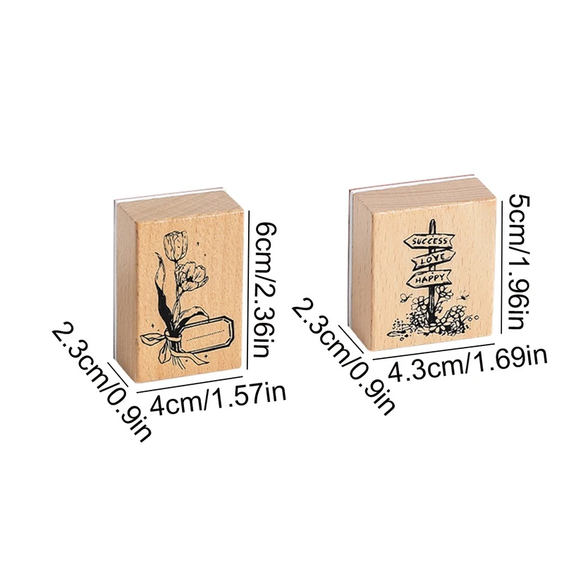 Vintage-Holzstempel mit Gummig – Scrapbooking Bewertung und Preis