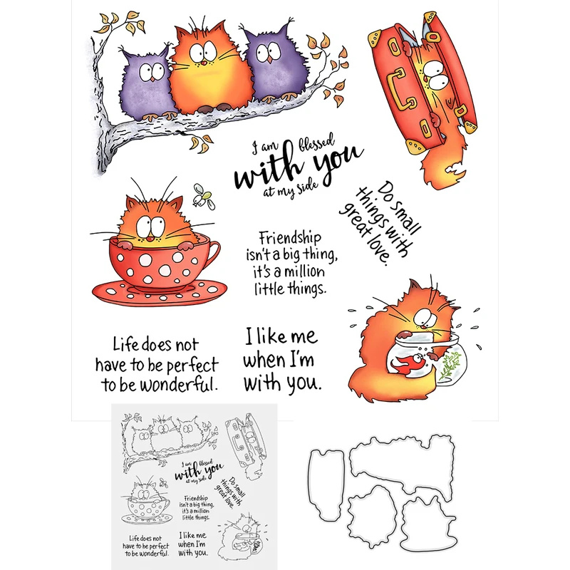 Kawaii Fatty Cats Owl Stanzfor – Clear Silicone Stamps For Card Making Bewertung und Preis